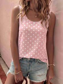 EMERY ROSE Women's Spring/Summer New Hot-Selling Polka Dot Print Pattern Casual Versatile Tank Top - Multicolor - View 3