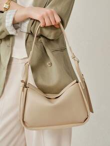 MOTF PREMIUM WOMEN'S FASHION LIGHT APRICOT SHOULDER BAG, EXQUISITE SIMPLE AND LIGHTWEIGHT PILLOW BAG, SUITABLE FOR WOMEN, MOTHERS, TEACHERS, DAILY, COMMUTING, SHOPPING MATCHING - Apricot - View 9