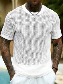 Manfinity Homme Men's Casual Short Sleeve Button-Down Shirt With Half Wallet - Grey - View 3