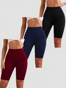 BamGleam 3pcs Seamless Sports Shorts Set - Multicolor - View 3