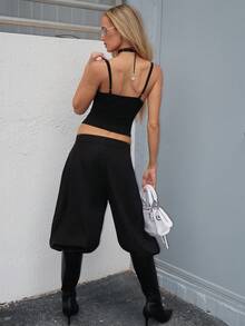 Brooke Lily Spring/Summer Sexy Halloween Dark Punk Rivet Patchwork Women Top Black - Black - View 4