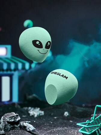 Éponge de beauté interstellaire Alien Graphic Éponge de mélange de maquillage pour fond de teint en poudre liquide, correcteur de teint, blush, outil de maquillage de beauté