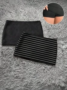 SHEIN Tween少女裙 買1件送1件 - 黑與白 - 查看 2