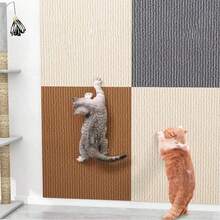Baofeng 1pc Self-Adhesive Cat Scratching Mat For Walls, Carpets, Sofas & Furniture Protection, Peel&Stick Cat Scratch Pad Board, Anti-Scratch Carpet Cover Pet Scratch Training Toy, - one-size - View 12