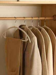 20PCS Plastic Flocking Non Slip Velvet Coated Hangers No Crease Semi Circle Design Space Saving Strong Hold Suit Dress Shirt Coat Skirt Pants White Grey For Closet Dorm Efficient Storage Scratch Proof Rust Proof - Multicolor - View 5
