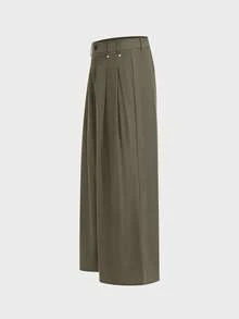AXEPEAK Men's Casual Versatile Solid Color Straight Leg Pants - Khaki - View 3
