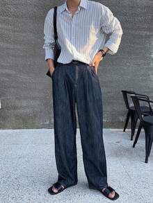 DAZY 男士灰色長袖寬鬆通勤襯衫 夏季 - 彩色 - 查看 5