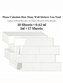 4/10/20 Pcs Waterproof Brick Textured 3D Wall Panels, DIY Tile Stickers, Removable Self-Adhesive Wall Tiles For Kitchen Bathroom Backsplash And Holiday Decor - White - View 14