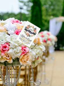 40/100pcs Metal Gift Card Holder Rods, Suitable For Bouquets, Wedding Centerpiece Decor, Photo Frame Rods, Card Flower Stands, Applicable For Graduation, Wedding, Mother's Day Gift Packaging Card Holders - gold - View 4