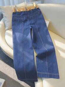 GlowEve CURVE Plus Size Women's Casual Two-Tone Non-Stretch Denim Jeans, All Season - Medium Wash - View 2