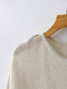GlowEve Top de punto de color liso con mangas de murciélago para mujer - Albaricoque - Ver 5