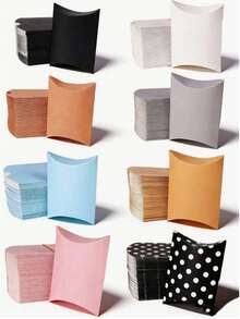 20 Solid Color Pillow Shaped Boxes, Kraft Paper Gift Packaging Boxes, Suitable For Weddings, Bridal Showers, Anniversaries, Birthdays, Holiday Party Gifts And Decorations. - Multicolor - View 7