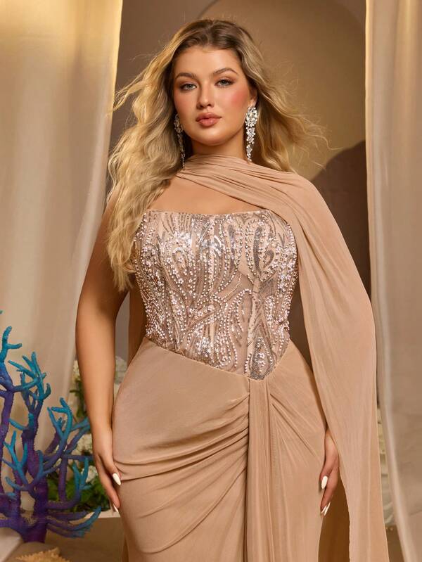 Glamrae Đầm corset dây mảnh màu xanh size lớn phong cách thanh lịch quyến rũ lãng mạn, đính xích đá rhinestone, gấu bèo sứa, chân váy xòe rộng, đầm dạ hội đính kết cầu kỳ, phù hợp cho tiệc tối, hẹn hò, dạ hội, du lịch, đám cưới, sinh nhật, váy khách mời