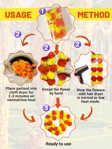 [2/3/4/6/8 Pieces] 5ft Artificial Marigold Garland, Red And Yellow, Suitable For Diwali, Weddings, Home Decoration - Red Yellow - View 5