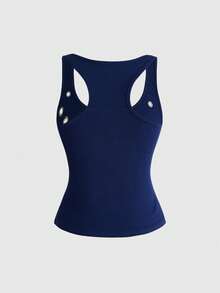 ROMWE Y2K Top décontracté polyvalent pour femme avec imprimé lettres, pour un port quotidien - Bleu azur - Voir 2