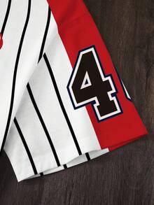 TOM & JERRY X SHEIN Men's Striped Letter Print Short Sleeve Casual T-Shirt - White - View 5