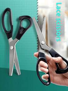 Stainless Steel Pinking Shears, Triangle Zigzag & Scalloped Wave Serrated Edge Fabric Scissors, Decorative Tailoring Shears For Sewing, Crafting, Dressmaking, Clothing Cutting - multicolor - View 7