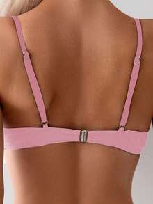 Swim Vcay Women's Sexy Push-Up Underwire Minimalist Bikini Set For Spring/Summer Pool Party And Beach Volleyball - Pink - View 6