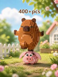 POKOJA LAND 400+ قطعة كابيبارا لطيفة مكعبات بناء للبالغين، دمية تجميع DIY، زينة مكتبية لتخفيف التوتر والضغط، ديكور مجموعة المنزل والمكتب، هدية مثالية لعيد الميلاد وعيد الأب والزفاف والتخرج والعطلات - متعدد الألوان - مشاهدة 9
