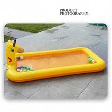 Giraffe 4-In-1 Inflatable Water Play Mat, Anti-Slip Swimming Pool Sprinkler Ball Pit And Party Ice Bucket, Thickened Backyard Pet Dog Water Toy - Elongated - View 6