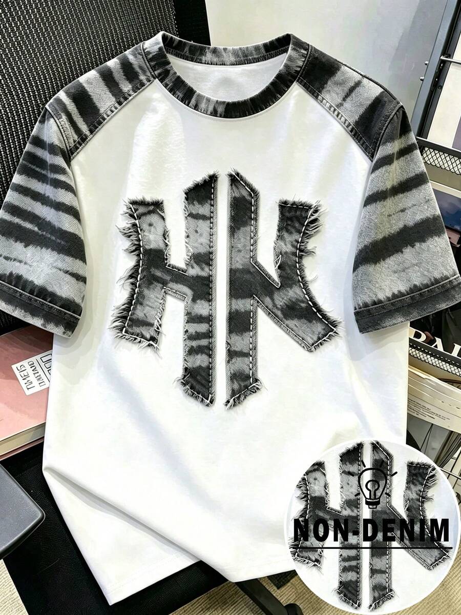 Manfinity Joysei Men Graphic Print T-Shirt, Casual Top For Daily Wear, Street Outings, Parties, Outdoor Activities, Work, Gift Ideas, Holiday - Multicolor - View 1