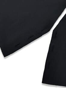 SHEIN All-Season Black Slim Fit Flattering Knit Women's Top, Elegant Commute Business Women's T-Shirt, Office Women's Top - Black - View 9