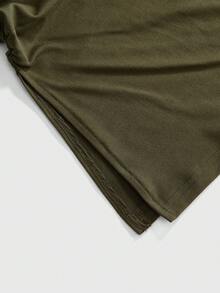 ROMWE Grunge Punk Atasan Tube Top Pas Badan Motif Leopard Subkultur Y2K dengan Belahan di Bagian Bawah untuk Wanita - Mint Green - View 3