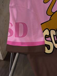 SCOOBY-DOO X SHEIN Women's Letter Print Short Sleeve T-Shirt All-Over -DOO - White - View 7