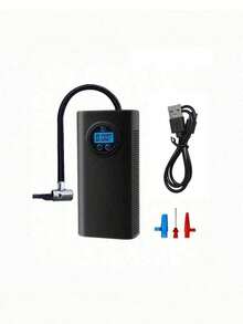 150PSI Digital Auto Air Pump Tire Inflator With Blue LCD Display, Automatic Shut Off, Quick Inflation For Bicycles, Electric Bikes, Car Tires - Portable, Rechargeable Lithium Battery, Bicycle Tire Inflator|Compact Air Pump|Digital Display Pump, Tire Inflator For Bicycle - Black - View 9