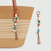 ROMWE Fairycore 1 Piece Spring Summer Dopamine Style Colorful Beaded Bag Keychain Pendant, Woven Rope Bag Charm, DIY Hanging Ornament - Color B - View 7