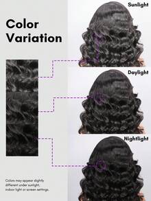 ALL READY WIG 8x5 無膠波波頭假髮 真人髮 預拔髮 預修剪 自然黑 鬆散大波浪 8x5蕾絲 預漂白髮結 HD蕾絲前蕾絲假髮 真人髮 女款 14-20英吋 - Natural Black - 查看 13