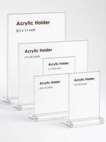 T-Shape Clear Acrylic Sign Holder Double Sided Display Stand For Menu Flyer Photo Office Restaurant Retail Wedding - Clear - View 8