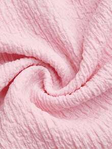 Sweetra Vestido mini elegante sin tirantes con textura de capas tipo pastel para mujer talla grande - Rosa - Ver 3