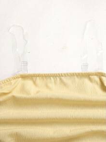 SHEIN Girlism Tween Girl/Tween Girls' Summer Casual Vacation Minimalist Comfortable Layered Ruffle Trim Tube Top Dress - Yellow - View 6