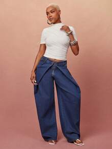 Vixey Solid Mesh Asymmetrical Ruched Mock Neck Short Sleeve Top, Elevated Casual, Casual Chic, Everyday Style, Off Duty - Beige - View 2