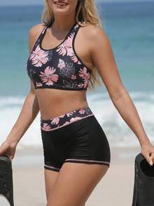 Swim SPRTY Women Floral Print Casual Swimwear Set - Multicolor - View 6