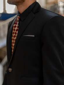 YOUESAWY YOUESAWY Men Single Button Blazer & Suit Pants - Black - View 6