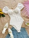Soleia New Back To School Casual Vacation Western Beach Wedding Guest Outfit Graduation Brunch Women's Wear St Textured T-Shirt Bodysuit No Chest Padding