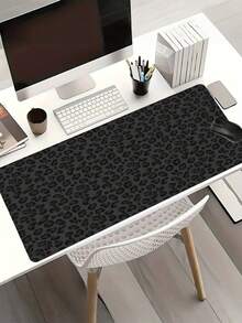 1PC Large Leopard Print Gaming Mouse Pad Diatomaceous Earth Material Black Desk Mat Home Office PC Laptop Anti Slip Waterproof Wear Resistant Sweat Proof Smooth - multicolor - View 2