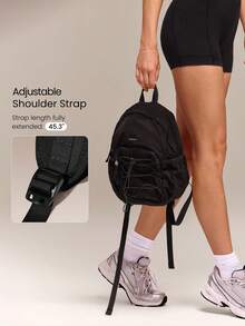 GLOWMODE Medium 10L DailyMotion Water-Resistant Backpack Bag With Side Pockets External Zip Pocket Button Closure Reflective Daily Casual Hiking Outdoor - Black - View 6