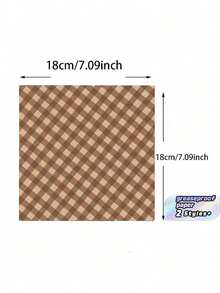100PCS Brown Checkered Greaseproof Paper, Suitable For Baking, Christmas And Thanksgiving Party Table Decorations, Afternoon Tea, And Picnic Dessert Wrapping - Multicolor - View 6