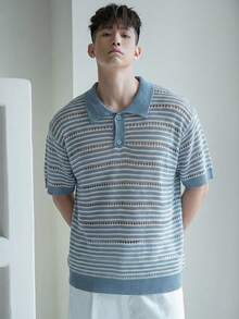 DAZY Top de punto de verano con bloques de color para hombres - Multicolor - Ver 8