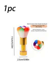 1Pc Single Large Loose Powder Brush In Assorted Colors, Blush Brush, Multi-Purpose Facial Makeup Brush, Nail Dust Brush, Multi-Functional For Multiple Uses, Holiday Gift - Multicolor - View 9