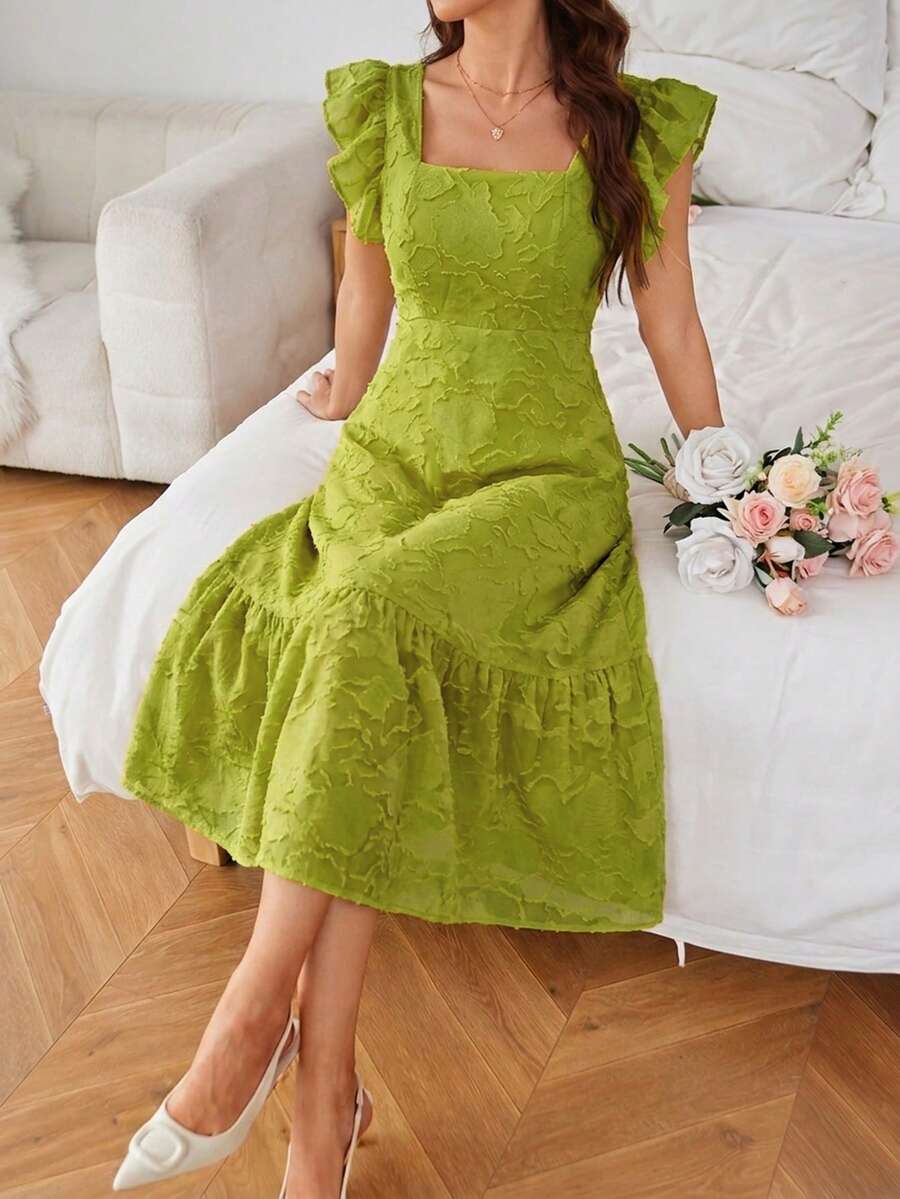 BELROSIE 女士素色簡約日常無袖洋裝 度假穿搭女款 - 綠色 - 查看 1