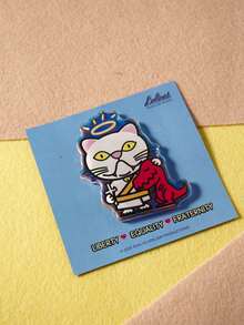 POKOJA LAND Angel Cat Holding Dinosaur Fridge Magnet, 1pc,Cute Refrigerator Magnet, Strong Magnetic Acrylic Meme Kitchen Decor, Cat Lover Gift, Liberty Equality Fraternity,PokojaLand&Luluni - 1PC - View 4