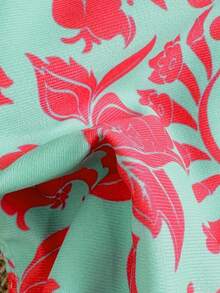 SHEIN Swim 女士花卉印花抹胸比基尼套装，度假海滩比基尼套装 - 彩色 - 查看 6