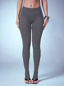 Denimoi Legging Stirrup Pinggang Tinggi Seksi, Bawahan untuk Acara Klub GNO, Busana Malam Perempuan untuk Konser - Dark Grey - View 9