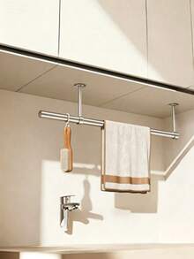 Thickened Stainless Steel Drying Rack, Rustproof Windproof Multi-Purpose Hanger & Towel Bar, Storage Rod For Wardrobe, Bathroom And Balcony - multicolor - View 5