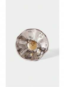 Noxbound Retro Geometric Metal Asymmetric Sunflower Ring Light Luxury Vacation Style Fashion Personalized Elegant Ring - Multicolor - View 3