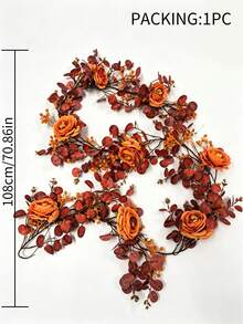 180CM Silk Fabric Orange Money Grass Starry Sky Wicker 1 Piece Autumn Style Thanksgiving Halloween Wicker Home Decor Tabletop Decoration For Parties Weddings - Orange - View 19